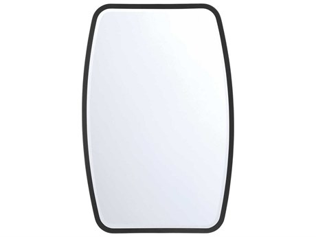 Crystorama Lindee Matte Black Wall Mirror Rectangular