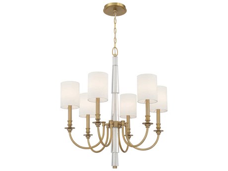 Crystorama Lloyd 6-Light Aged Brass Traditional Candelabra Chandelier