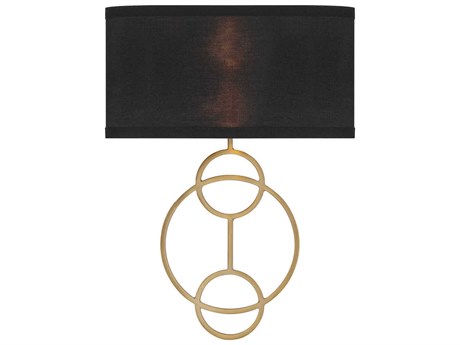 Crystorama Laurel 2-Light Vibrant Gold Black Wall Sconce