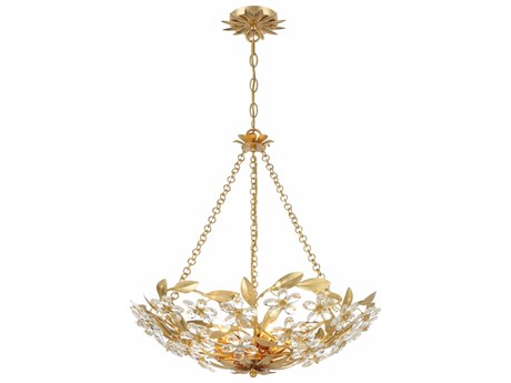Crystorama Marselle 6-Light Antique Gold Candelabra Chandelier