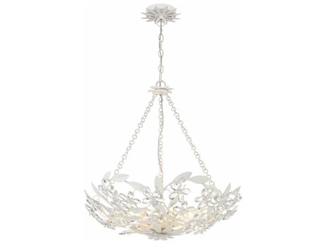 Crystorama Marselle 6-Light Matte White Candelabra Chandelier