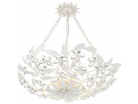 Crystorama Marselle 6-Light Matte White Semi Flush Mount