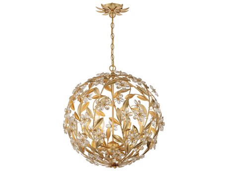 Crystorama Marselle 6-Light Antique Gold Pendant