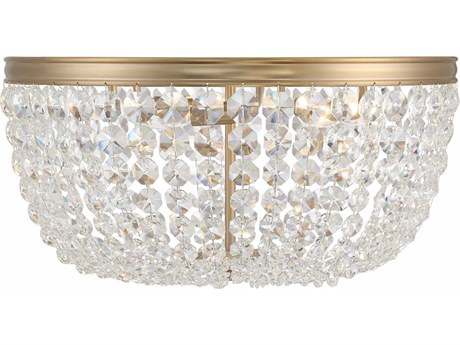 Crystorama Nola 5-Light Vibrant Gold Crystal Glass Bowl Flush Mount