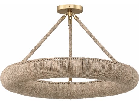 Crystorama Oakley 6-Light Soft Gold Brown Semi Flush Mount