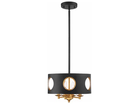 Crystorama Odelle 4-Light Black Drum Chandelier