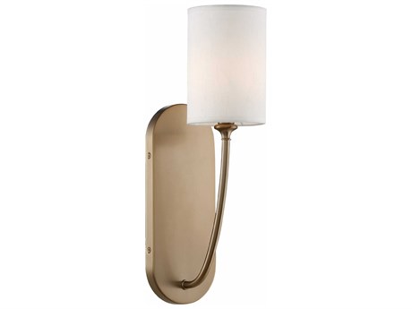 Crystorama Preston 1-Light Aged Brass White Wall Sconce