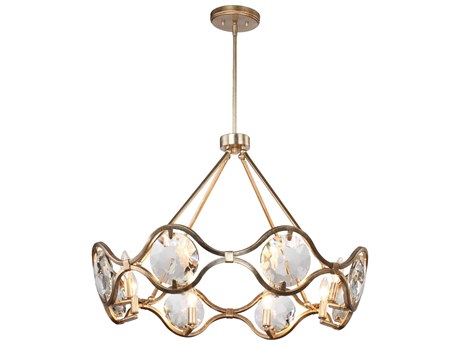 Crystorama Quincy 8-Light Distressed Twilight Brass Crystal Chandelier