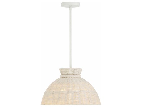 Crystorama Reese 1-Light Matte White Dome Pendant