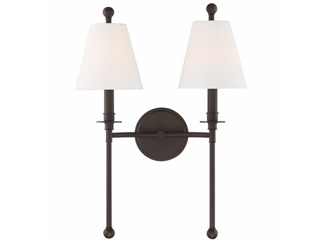 Crystorama Riverdale 2-Light Dark Bronze Wall Sconce