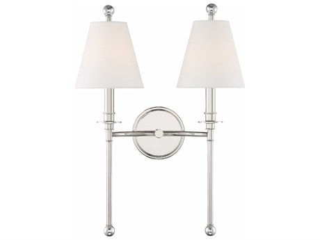 Crystorama Riverdale 2-Light Polished Nickel Wall Sconce