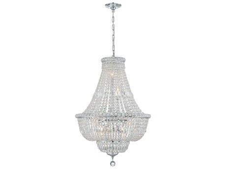 Crystorama Roslyn 9-Light Polished Chrome Crystal Candelabra Empire Chandelier