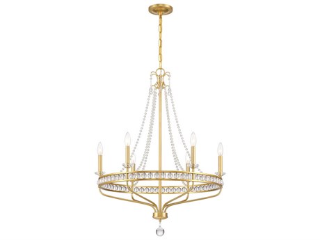 Crystorama Seville 6-Light Aged Brass Candelabra Chandelier