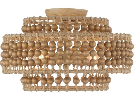 Crystorama Silas 3-Light Burnished Silver Drum Semi Flush Mount