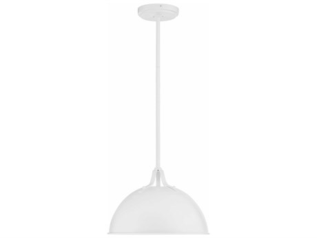 Crystorama Soto 1-Light White Dome Pendant