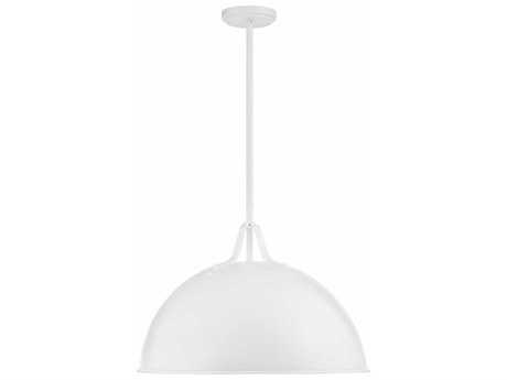 Crystorama Soto 1-Light White Dome Pendant