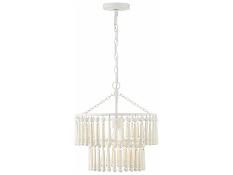 Crystorama Tiana 1-Light Matte White Tiered Pendant