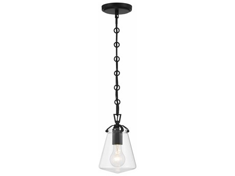 Crystorama Voss 1-Light Matte Black Mini Pendant