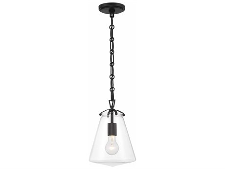 Crystorama Voss 1-Light Matte Black Mini Pendant