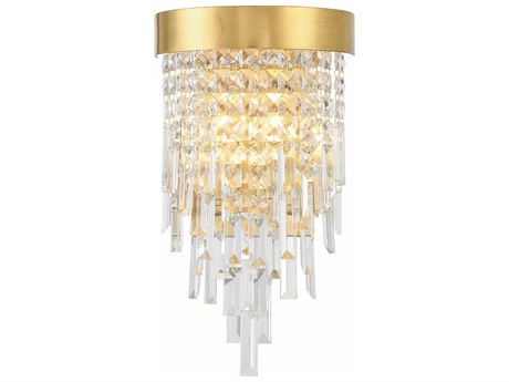 Crystorama Winfield 2-Light Antique Gold Crystal Wall Sconce