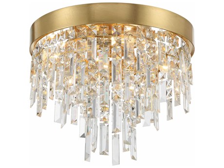 Crystorama Winfield 4-Light Antique Gold Crystal Flush Mount