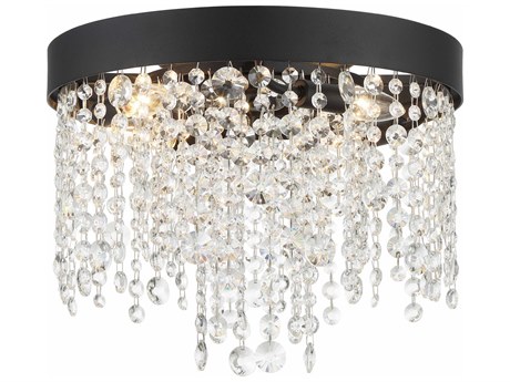 Crystorama Winham 4-Light Black Forged Crystal Glass Flush Mount