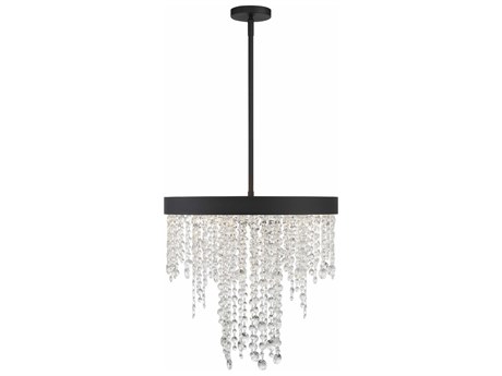 Crystorama Winham 5-Light Black Forged Crystal Glass Pendant