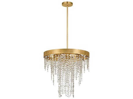Crystorama Winham 5-Light Antique Gold Crystal Round Chandelier
