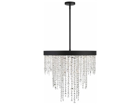 Crystorama Winham 6-Light Black Forged Crystal Glass Pendant