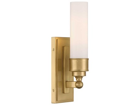 Crystorama Wilcox 1-Light Aged Brass Wall Sconce