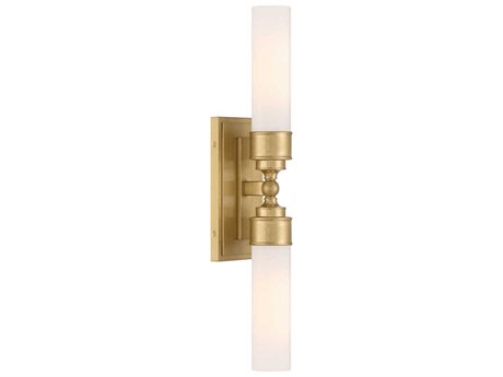 Crystorama Wilcox 2-Light Aged Brass Wall Sconce