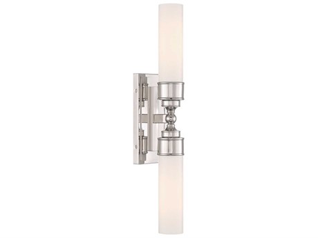 Crystorama Wilcox 2-Light Polished Nickel Silver Wall Sconce