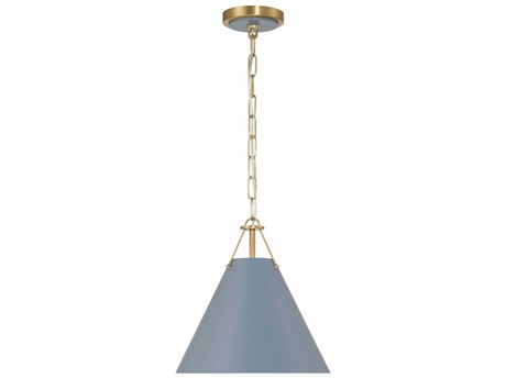 Crystorama Xavier 1-Light Vibrant Gold Blue Mini Pendant