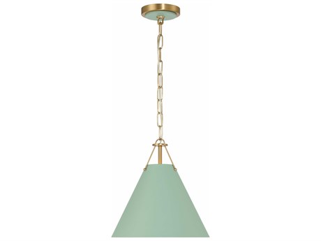 Crystorama Xavier 1-Light Vibrant Gold Green Mini Pendant