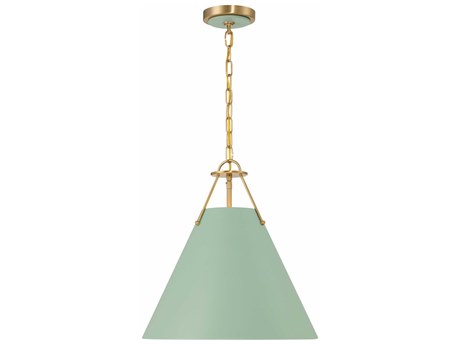 Crystorama Xavier 3-Light Vibrant Gold Green Pendant