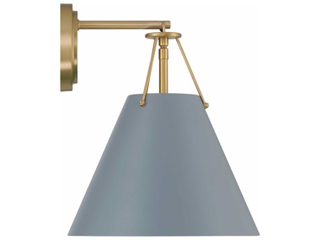 Crystorama Xavier 1-Light Vibrant Gold Blue Wall Sconce