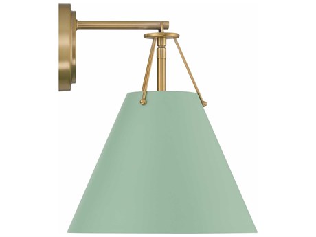 Crystorama Xavier 1-Light Vibrant Gold Green Wall Sconce