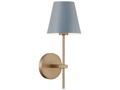 Crystorama Xavier 1-Light Vibrant Gold Blue Wall Sconce