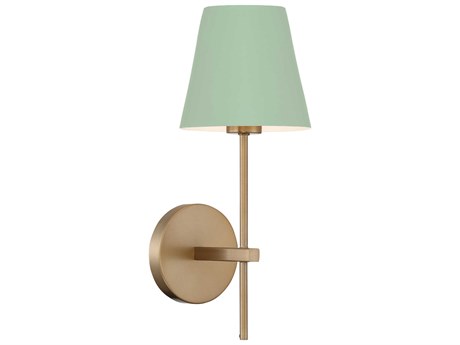 Crystorama Xavier 1-Light Vibrant Gold Green Wall Sconce
