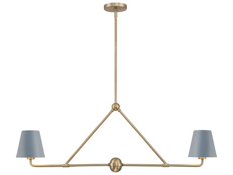 Crystorama Xavier 2-Light Vibrant Gold Blue Island Pendant