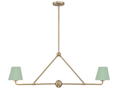 Crystorama Xavier 2-Light Vibrant Gold Green Island Pendant
