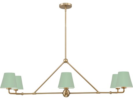 Crystorama Xavier 6-Light Vibrant Gold Green Island Pendant