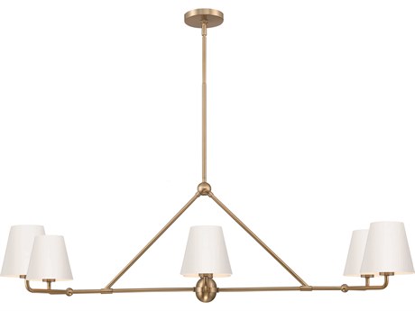 Crystorama Xavier 6-Light Vibrant Gold White Island Pendant