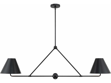 Crystorama Xavier 4-Light Matte Black Empire Linear Island Pendant