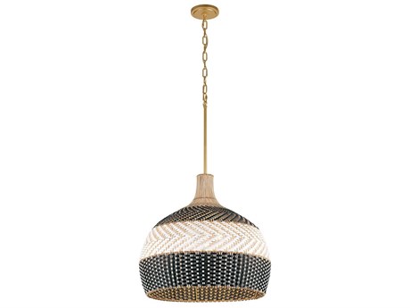 Crystorama Zanzibar 5-Light Soft Gold Black Pendant