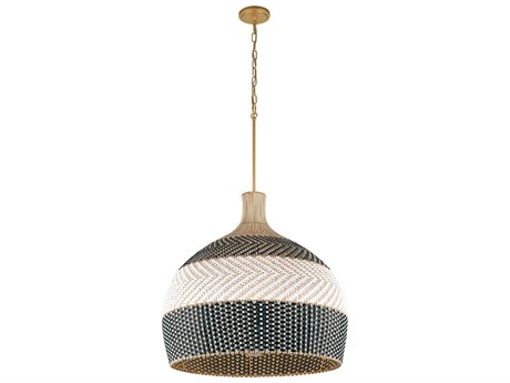 Crystorama Zanzibar 6-Light Soft Gold Black Pendant