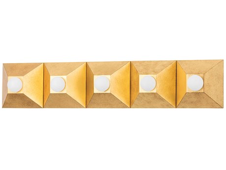 Corbett Lighting Max 5-Light Vintage Gold Leaf Vanity Light