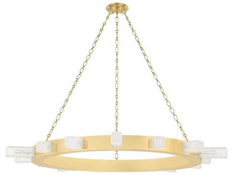 Corbett Lighting Citrine 15-Light Vintage Brass Glass LED Round Chandelier