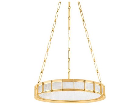 Corbett Lighting Leda 1-Light Vintage Brass Glass LED Round Pendant