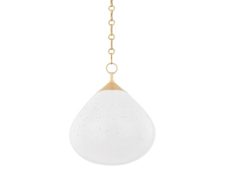 Corbett Lighting Semilla 1-Light Vintage Brass Glass Pendant